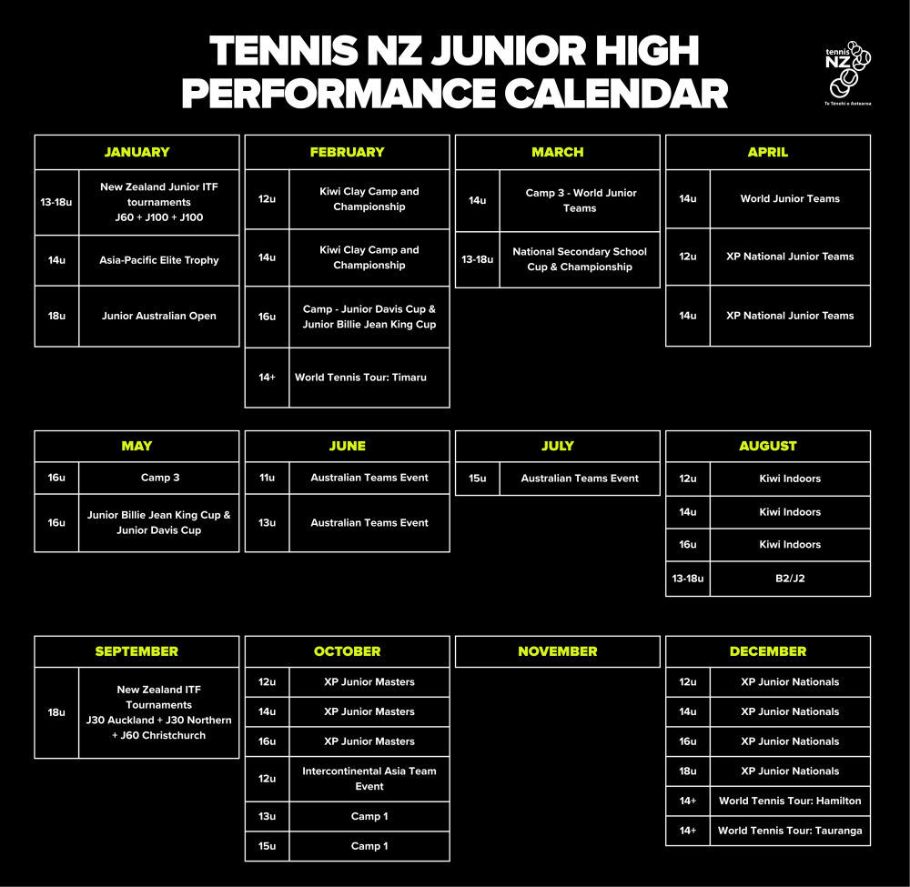 HP Junior Calendar Updated October 2025